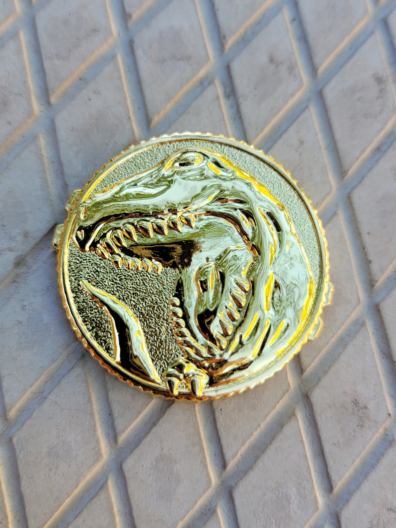 91/93 T-rex Tyrannosaurs Power Coin-gold Chrome fits 1991-93 - Etsy