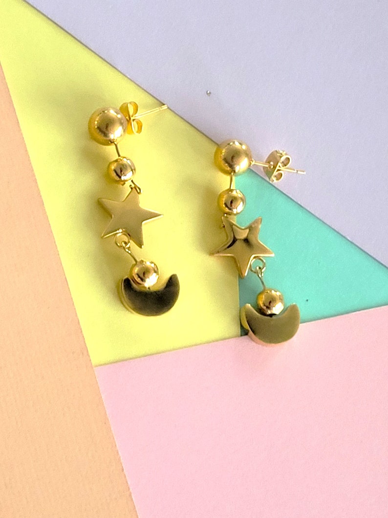 Sailor Cosplay Moon PGSM Gold Colored Earrings Custom Doll Prop Anime image 3