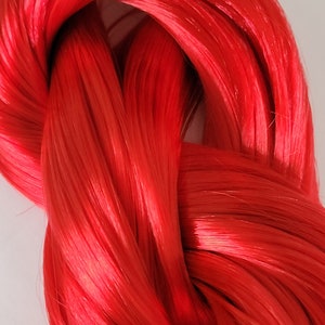 Nylon Doll Hair Airel Red Re-Rooting Custom Doll Custom My little Pony