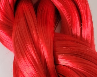 Nylon Doll Hair Airel Red Re-Rooting Custom Doll Custom My little Pony