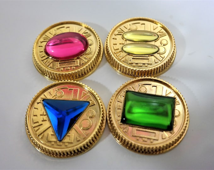Zeo Crystal Gem Power Coinsgold Set of 4 Made for Legacy Etsy