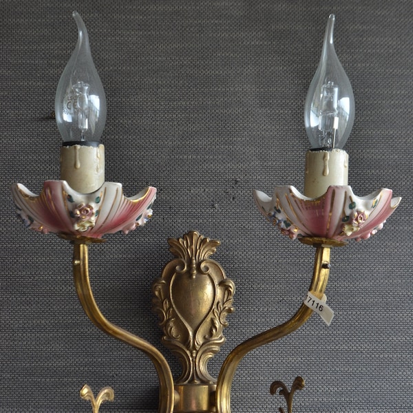 Golden tole Flower sconce (17116)