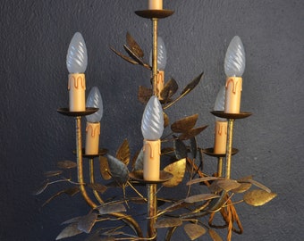 Unique Pair of Standing Tole Flower Lights (2022036)