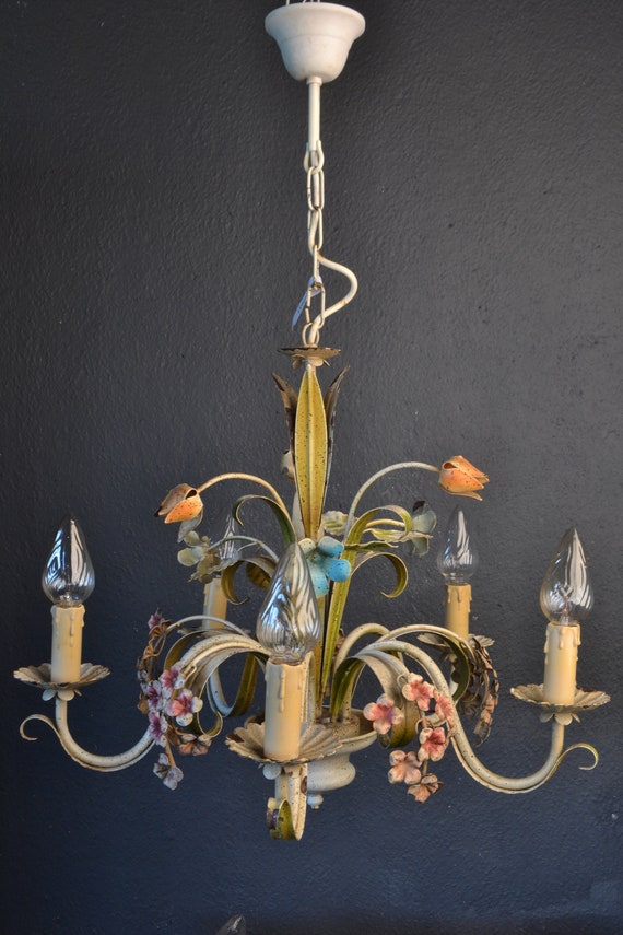 Charming Tole Flower Chandelier (2022043)