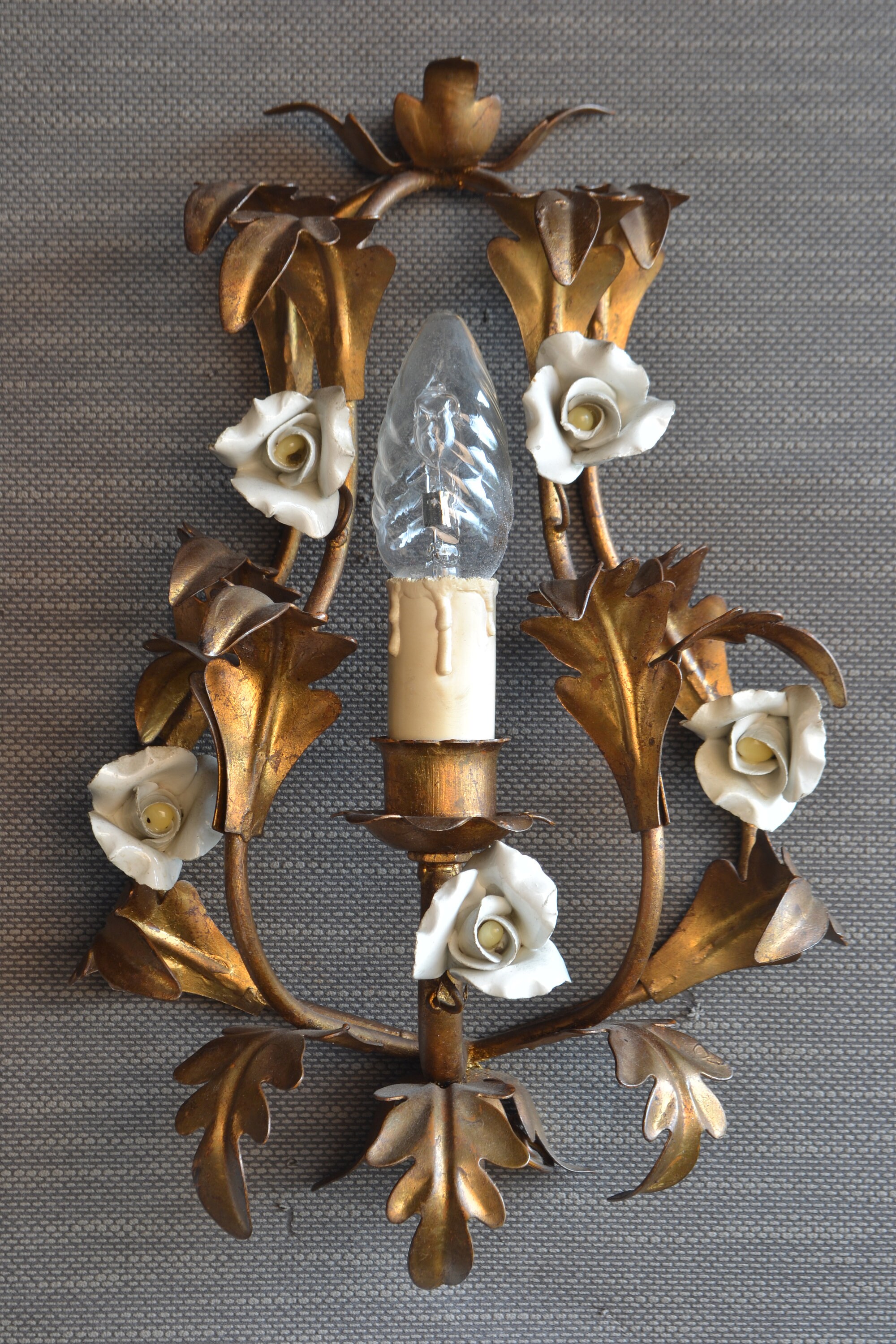 Italian tole Flower sconce. ( Set )