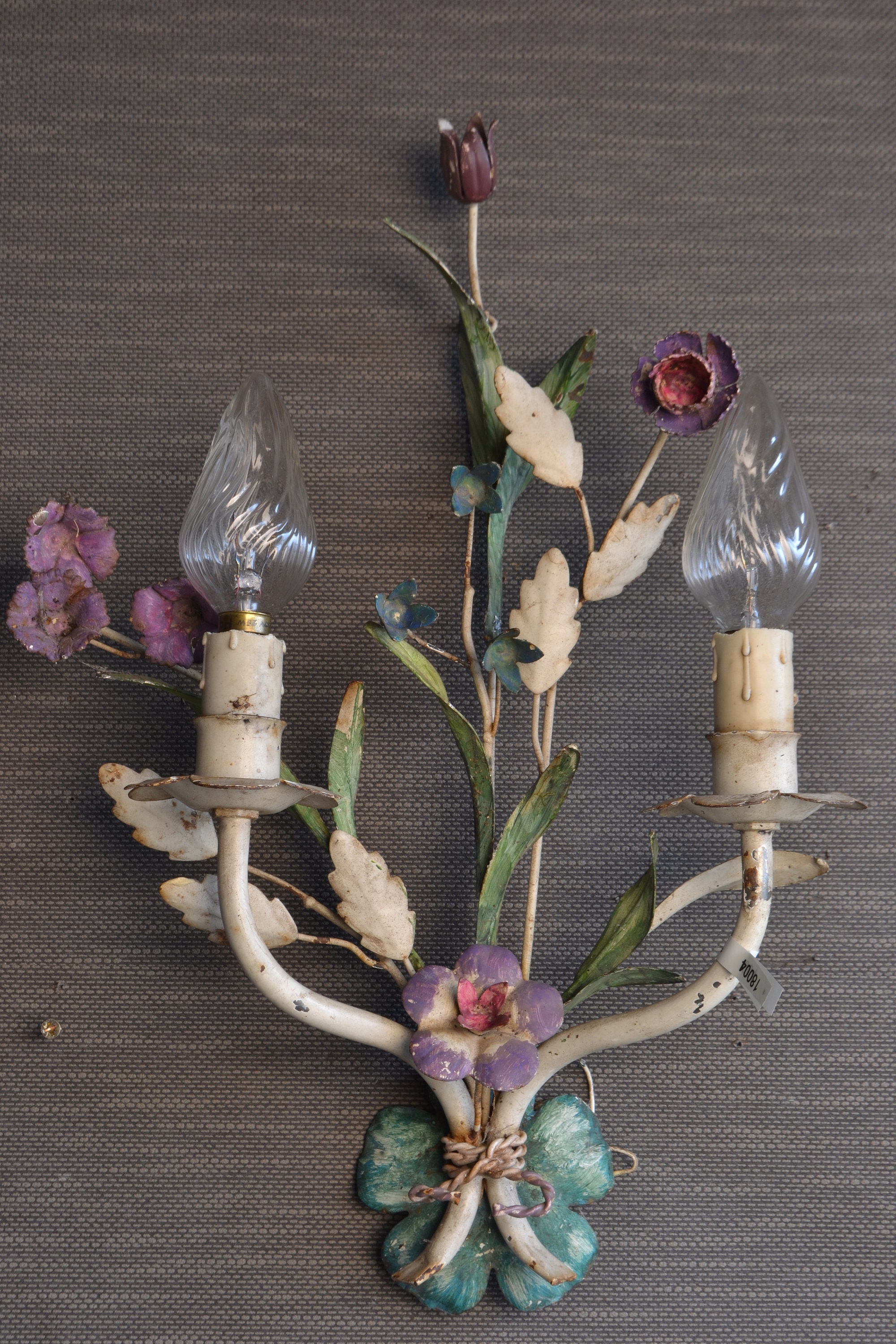 Italian tole Flower sconce.