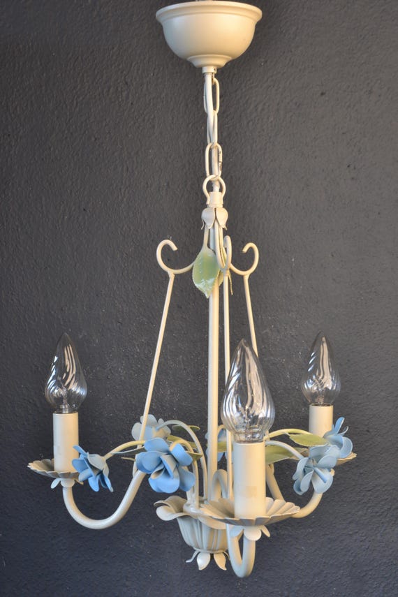 Charming toleflower chandelier with blue flowers (2022115)