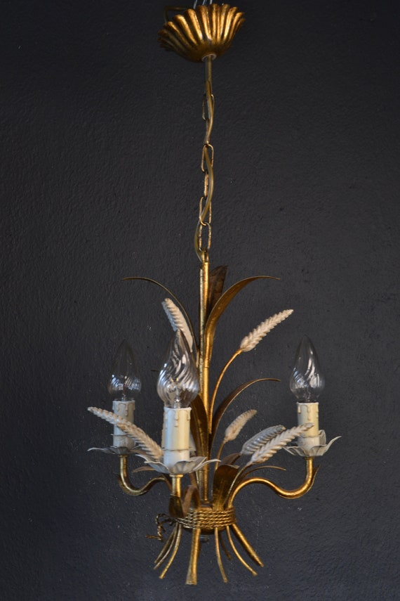 Beautiful  golden tole flower chandelier (2022023)