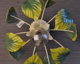 Splendida plafoniera con fiori Tole Italiani (17003)