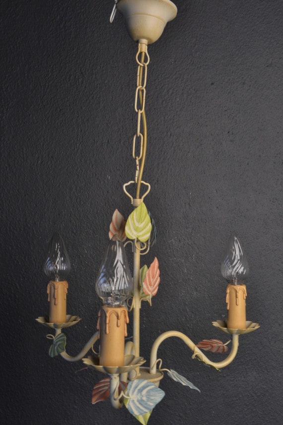 Beautiful Tole Flower Chandelier with various Colorful Leaves (2022109)