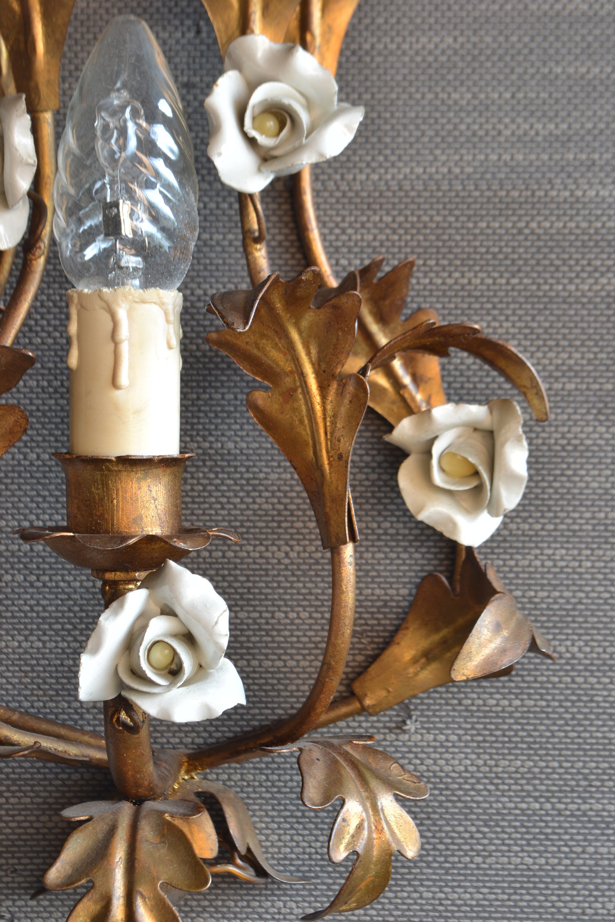 Italian tole Flower sconce. ( Set )
