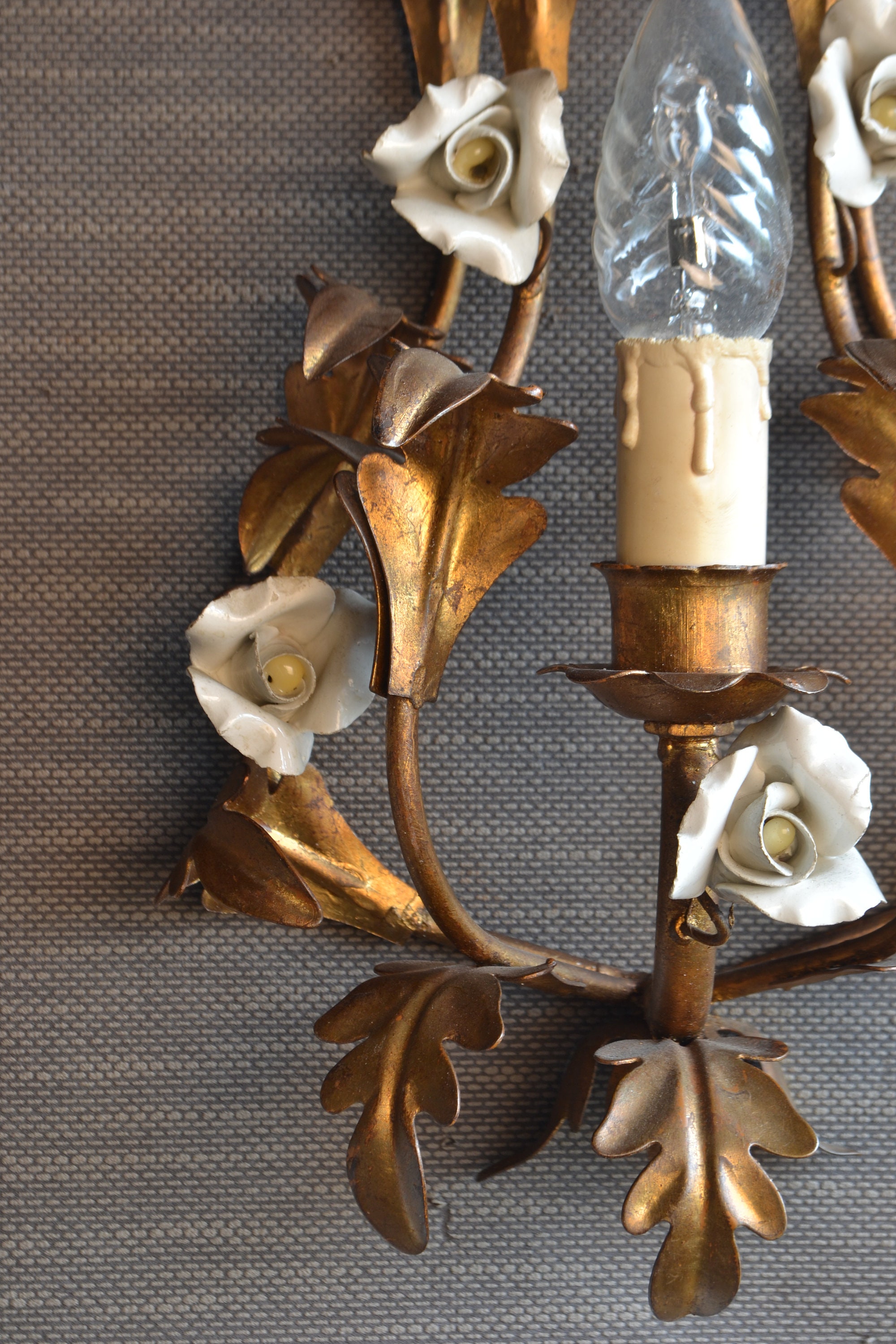 Italian tole Flower sconce. ( Set )