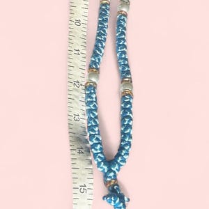 100 Knot Light Blue Prayer Rope | Synthetic Silk Komboskini | Orthodox Christian Gift | Handmade Greek Prayer Rope for Jesus Prayer