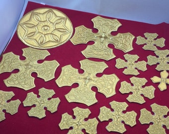 A set of 14 pieces for a complete set of Orthodox Christian priest's vestments