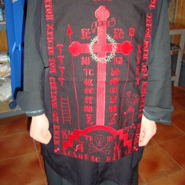An Orthodox Christian Athonite style large Embroidered Great Schema used by monks and nuns