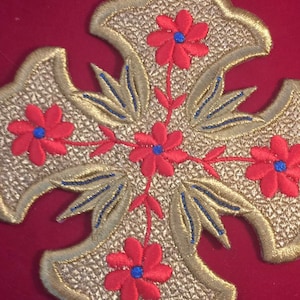Orthodox Christian Byzantine Applique Cross 6.25 x 6.25 inches