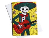 Day of the Dead Card, Birthday Card, Card for Boyfriend, Card for guitarist, Card for Dad