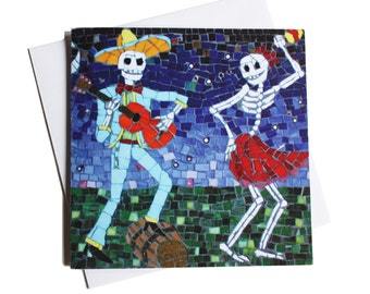 Day of the Dead Cheeky Dancers Greeting Card, Birthday Card, Wedding Card, Anniversary Card