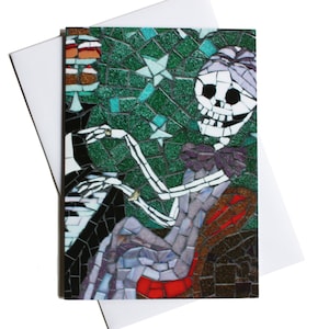 Jour de la carte d'anniversaire morts, carte pour petite amie, squelette danse drôle carte, carte de félicitations