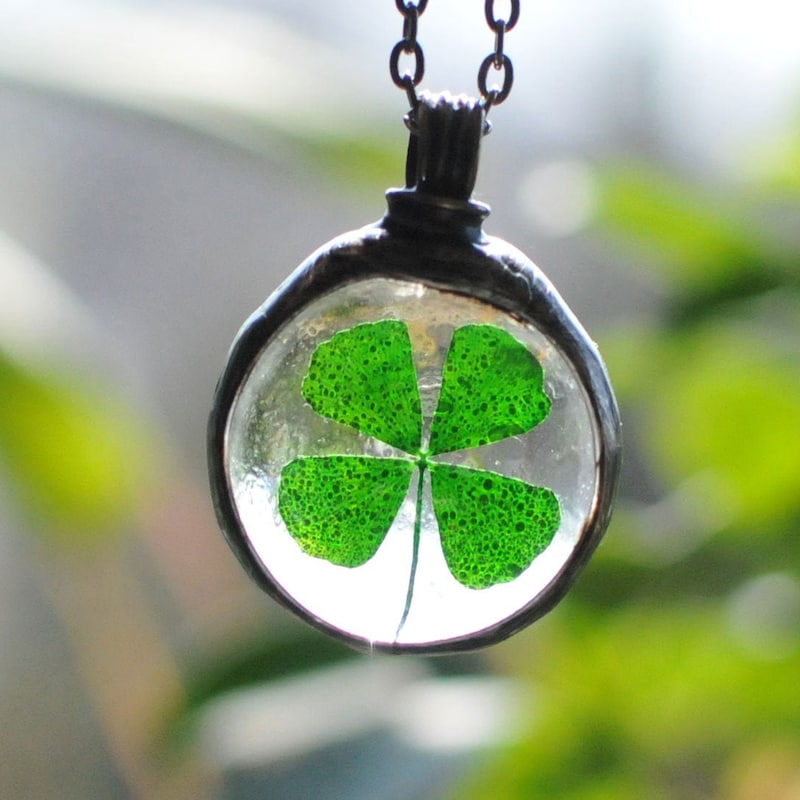 Real Four Leaf Clover Necklace - Etsy