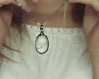 Wish Necklace, terrarium necklace,  Make a wish, gift for her, tiny Dandelion necklace, dandelion pendant, terrarium necklace