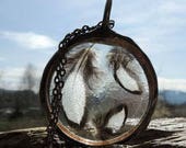 Real Feather Necklace, Bird Feather, Nature Pedant, Fairytale Gifts, stained glass necklace, stained glass jewelry