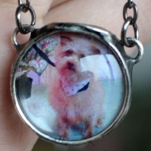 Personalized Keepsake Necklace, Pet Memorial Gift, Memorial Pet Necklace, Dog Loss Gift Jewelry, Photo Necklace, Custom Photo Jewelry