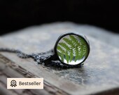 natural jewelry, necklace, free shipping, fern, terrarium necklace, flower blossmom, pressed flower jewelry, bridal jewelry, bridesmaid