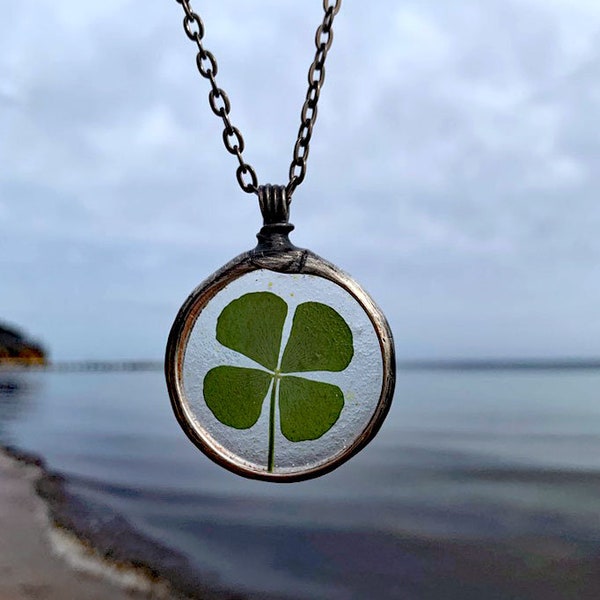 Real Four Leaf Clover Necklace - Etsy