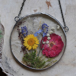 Stained Glass Pressed Flower Frame: Dried Flower Hanging Decor
