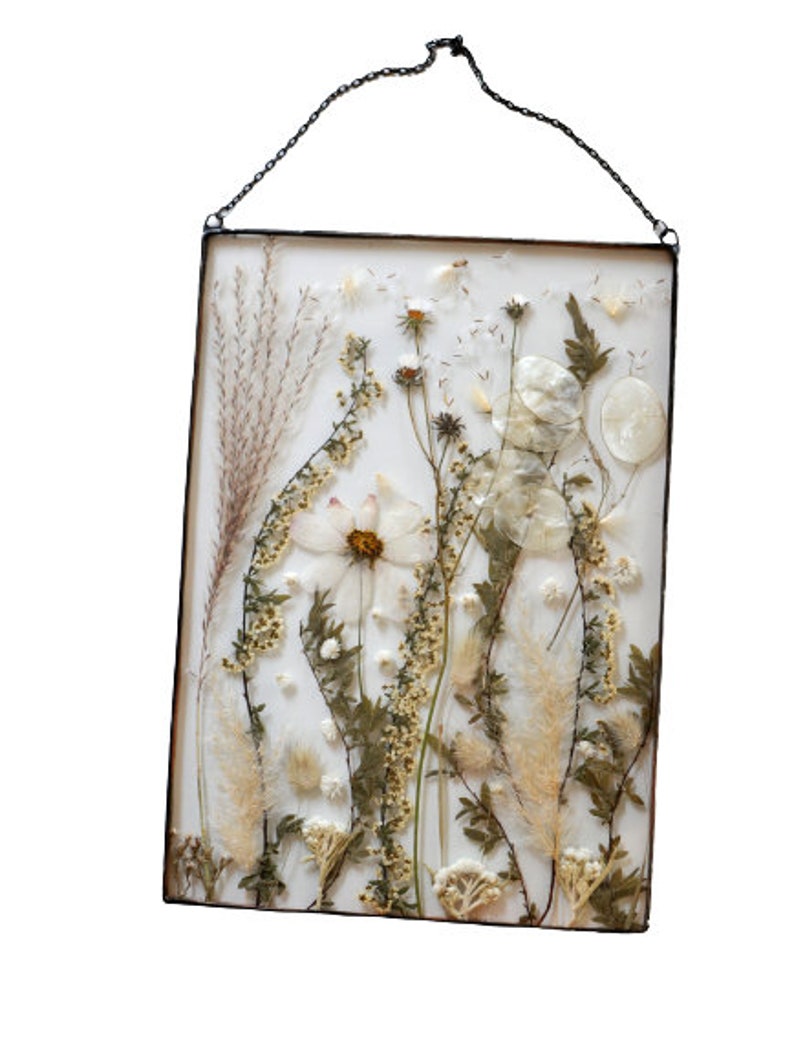 WINTER, four Seasons, white flowers, Pressed Flowers, dried flower bouquet, preserve bouquets, decoration mariage, thank you gift image 3