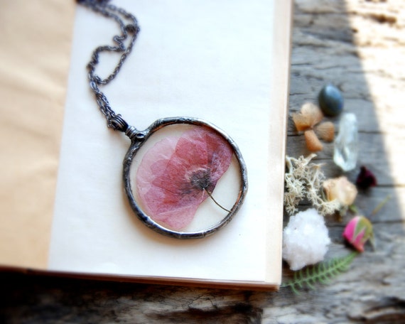 Real Poppy Necklace Wedding 