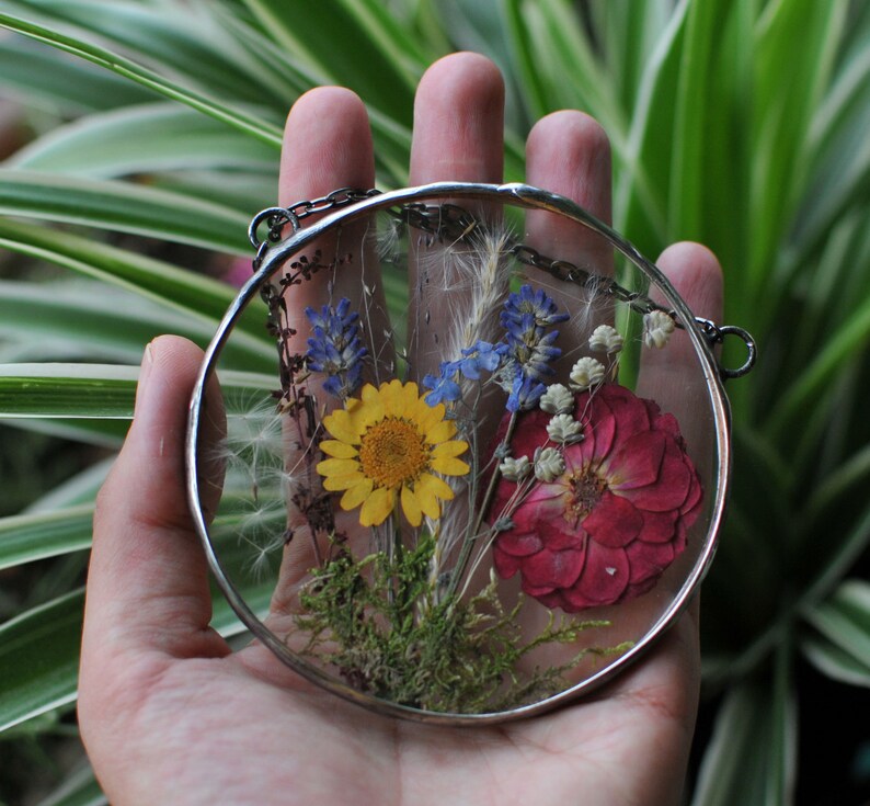 Stained Glass Frame Pressed Flower Frame Pressed Plant Etsy