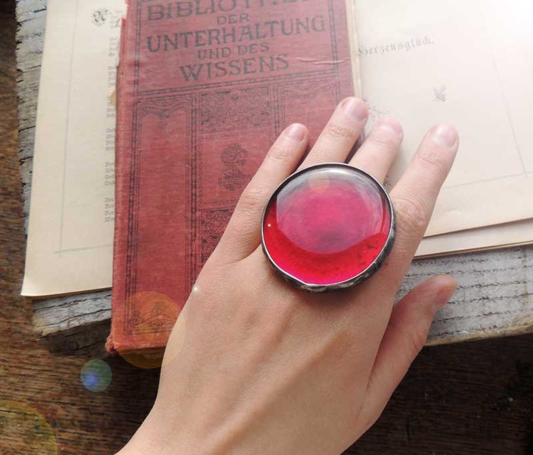 Statement Rings Trend Red Ring Women Gift Huge Ring Etsy