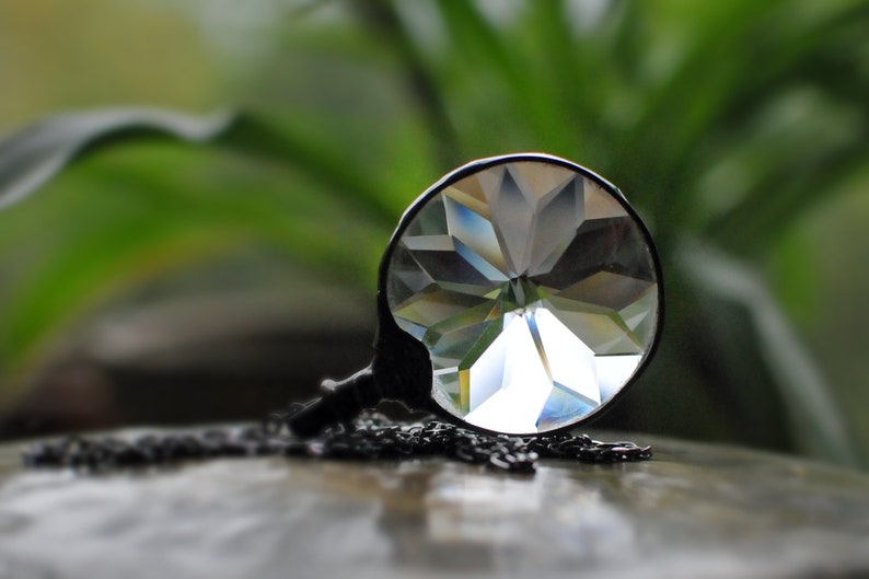 Celestial Jewelry, Crystal Necklace, Prism Necklace, Faceted Crystal, Glass Prism Necklace, kaleidoscope necklace, kaleidoscope pendant image 1