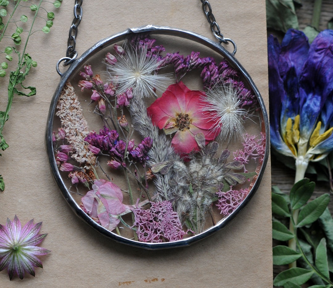 Stained Glass Frame, Pressed Flower Frame, Pressed Plant Frame, Pressed