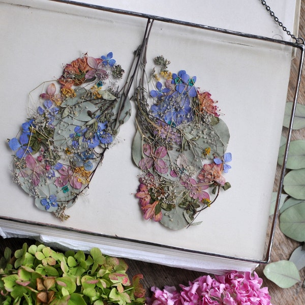 Human Breathing, Lungs, Anathomy Botanical, Breathe, Anatomical, Medical, Decor, Pressed Flowers, MARIAELA, Dried Flowers