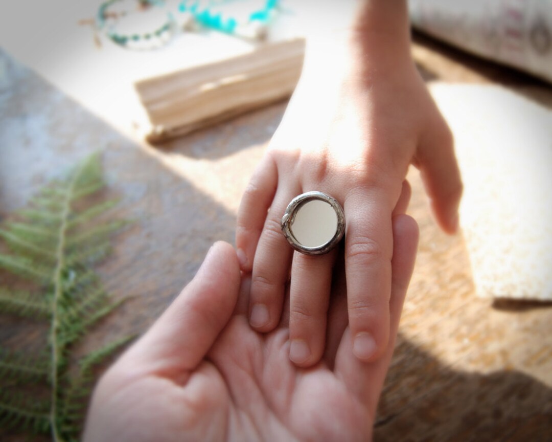 Mirror Ring Real Mirror Mirror Jewelry Statement Ring Gift Etsy