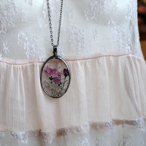 Terrarium jewelry, inspirational, Bridal Jewelry, lavender necklace, bridesmaids necklaces, bridesmaids jewelry, Wedding, Pink flowers, Mom image 4