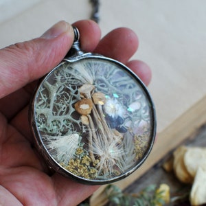 Cottage core, Forest Jewelry, necklace, pendant, Miniature Mushrooms, Mushroom Foraging, Mycology, Fungi, Wild Mushrooms, Edible Mushrooms image 2