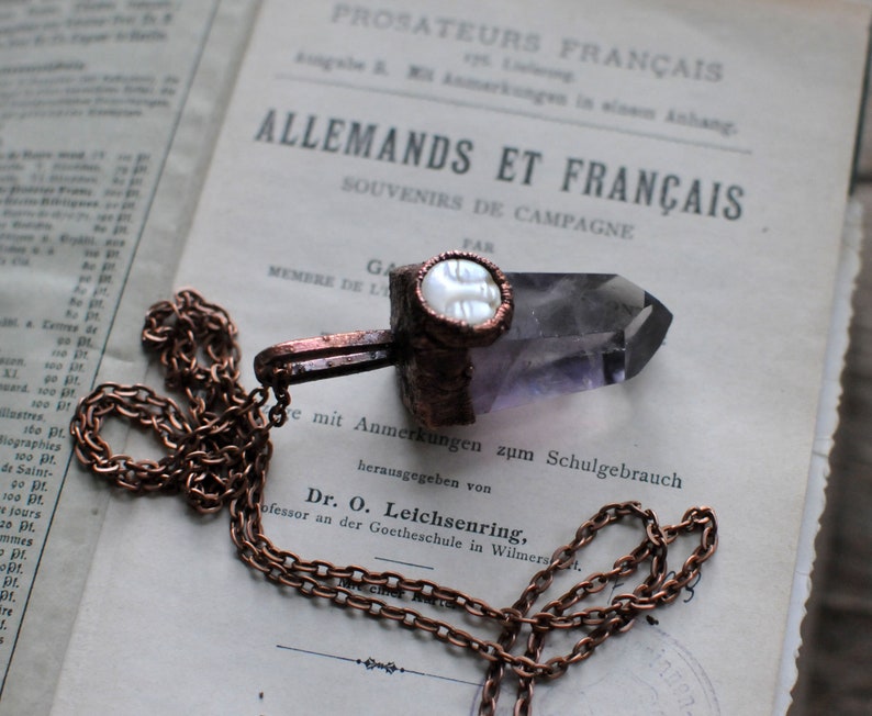 moon necklace amethyst necklace amethyst pendant gemstone neckalce february birthstone amethyst stone purple necklace raw necklace