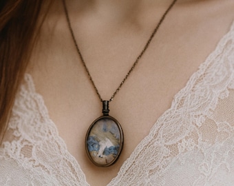Benutzerdefinierte Haustier-Memorial-Halskette mit Fell oder Asche | Personalisierte Andenken Schmuck | Haustier Verlust Sympathie Geschenk