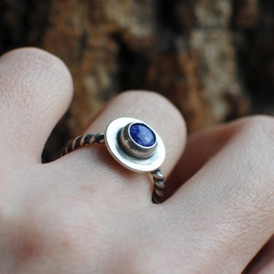 Lapis Lazuli Ring, US 6.5 ring, one a kind, sterling silver, gemstone ring, birthstone ring, blue gemstone jewelry, minimalist, mariaela image 3