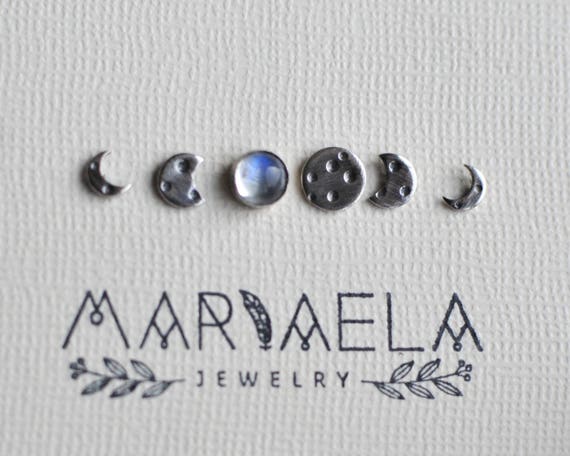 crescent earrings studs