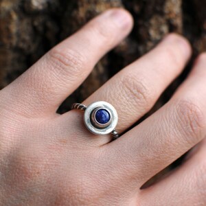 Lapis Lazuli Ring, US 6.5 ring, one a kind, sterling silver, gemstone ring, birthstone ring, blue gemstone jewelry, minimalist, mariaela image 4