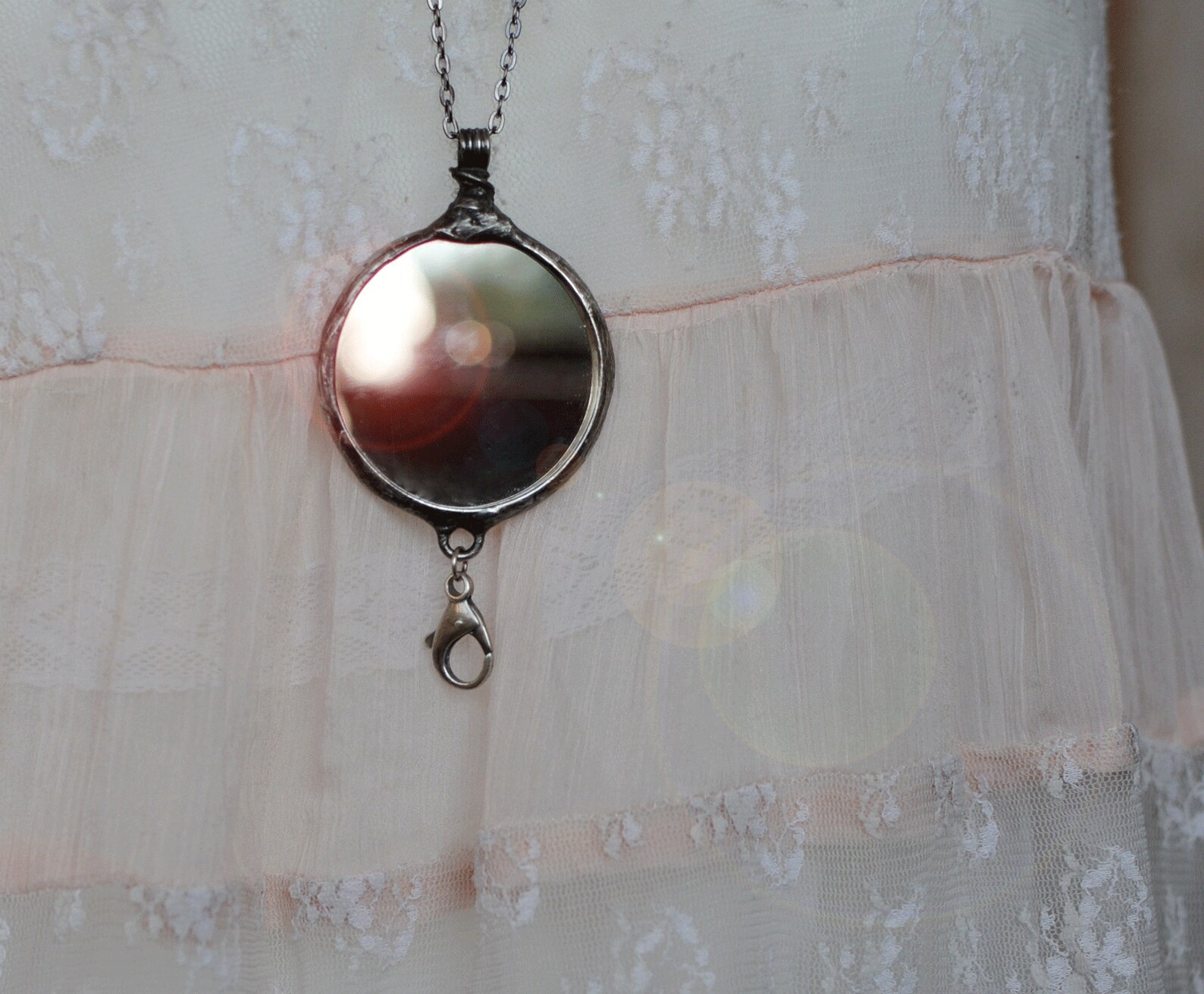 Id card holder ID necklace necklace with a clasp to wear a Etsy