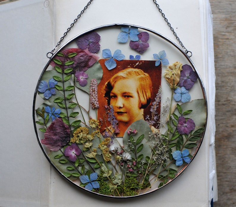 CUSTOM PHOTO Large Pressed Flower Frame With Photo Pressed Etsy