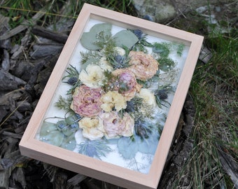 Custom Wedding Flower Art, My wedding bouquet, Inspired by The Plants, Made to order, dried flower bouquet, Wedding Memento, MARIAELA