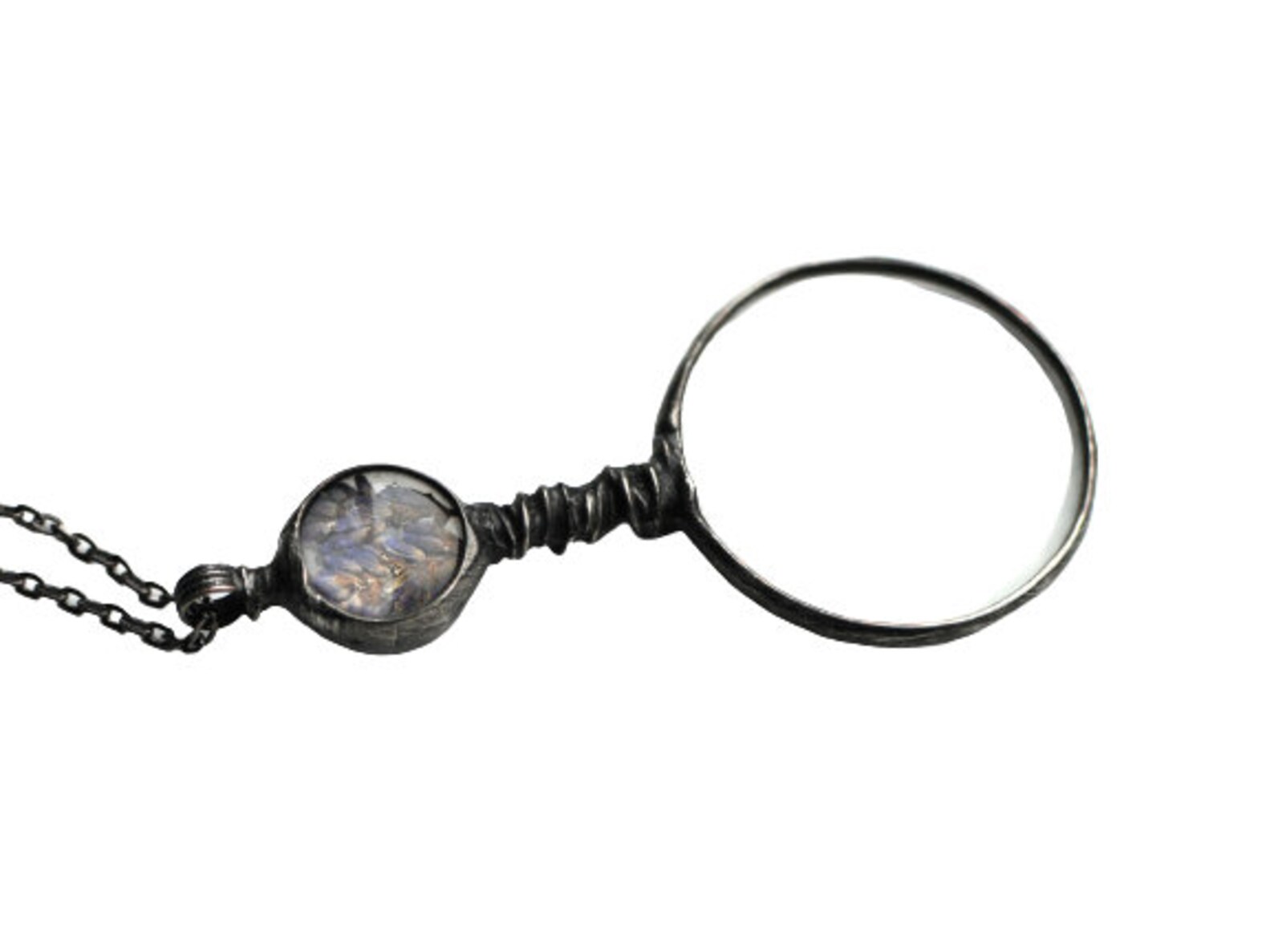 Real Lavender Jewelry Loupe Necklace Loupe Pendant Real Etsy
