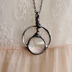 Magnifying Glass Necklace, Magnifying Necklace, Prism Necklace, Celestial Jewelry, MARIAELA, magnifier necklace